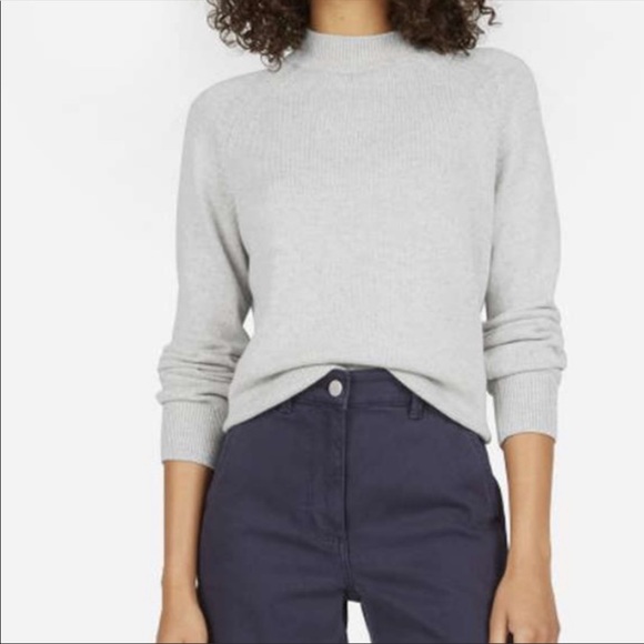Everlane Sweaters - Everlane Gray Mock Neck Sweater Cotton Small